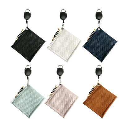 PU Golf Ball Cleaning Towels with Keychain Buckle - Double-Sided