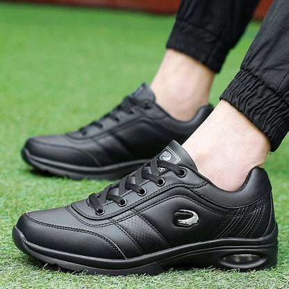 Chaussures de golf imperméables noires et marron pour hommes