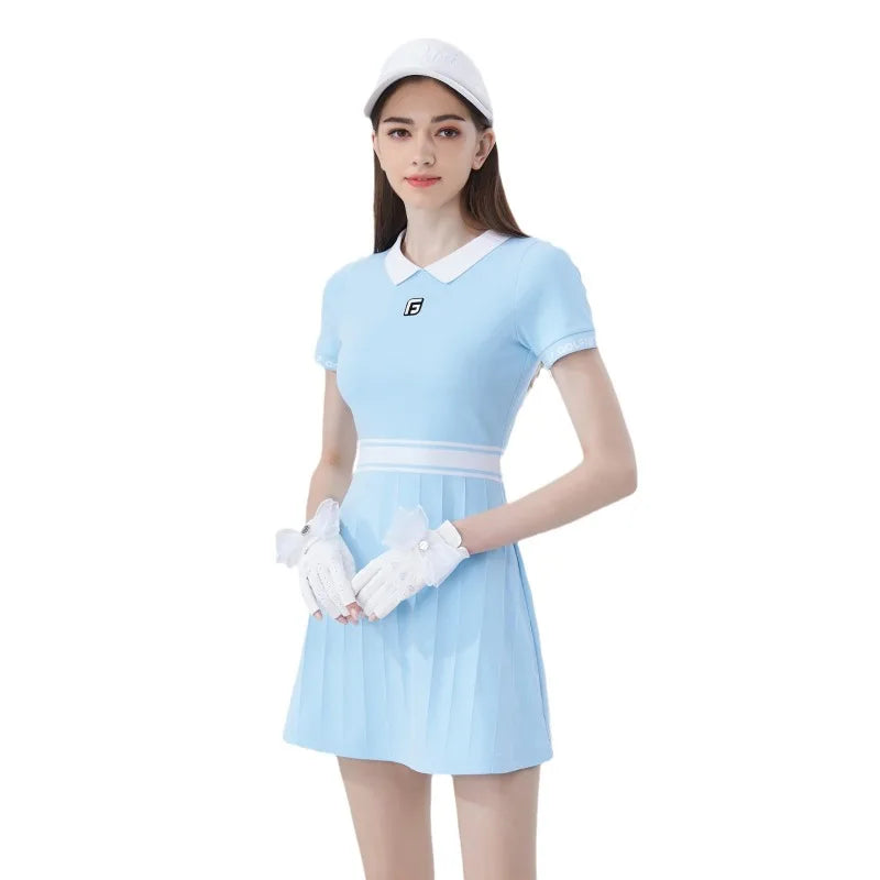 Robe de golf à taille tricotée pour femmes