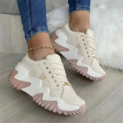 Lace-Up Canvas Tennis Sneakers for Women