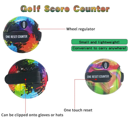 Portable Golf Glove Stroke Counter - Easy 12-Stroke Reset