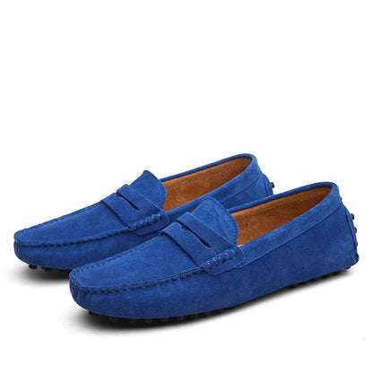 Hochwertige Wildleder-Freizeitschuhe für Herren, leichte, rutschfeste Herren-Fahrschuhe, Slip-On-Flats, Halbschuhe, Lederschuhe, 10 Farben, Größe 38–49