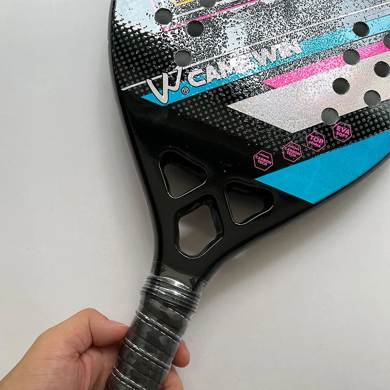 3K Carbon Fiber Rough Surface Beach Tennis Racket With Cover Bag