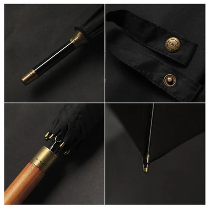 OLYCAT Vintage Wooden Long Umbrella for Business