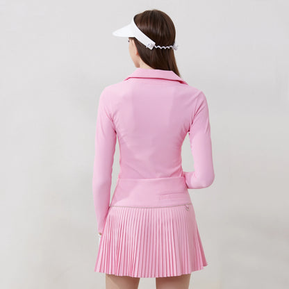 Chemise de Golf Femme - Manches Longues, Col V,