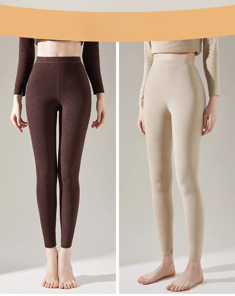 Leggings d'automne chauds rembourrés taille haute en velours