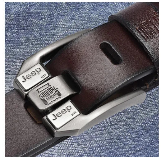 Genuine Leather Men's Belt - Metal Buckle