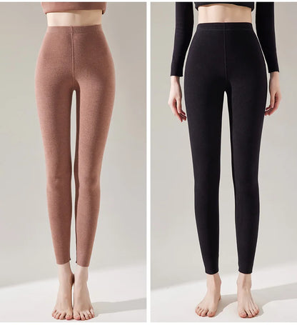 Leggings d'automne chauds rembourrés taille haute en velours