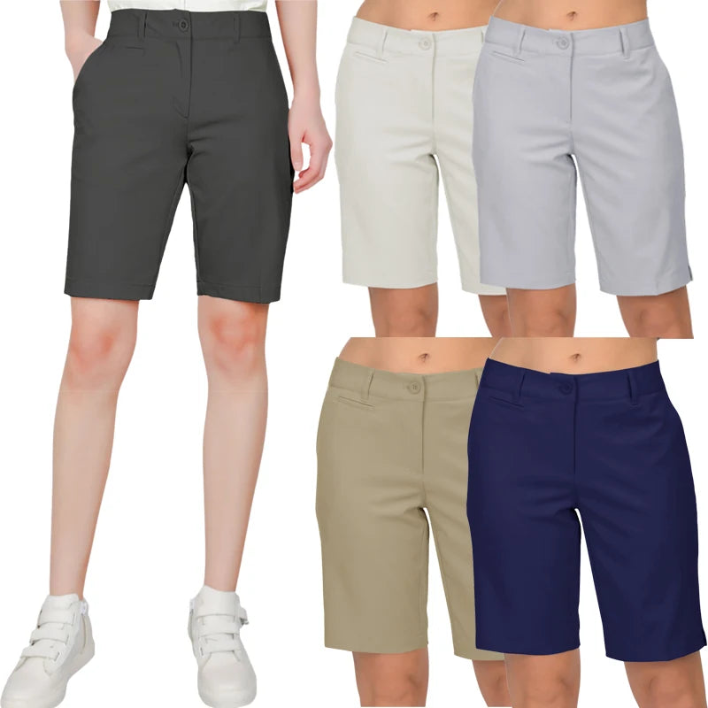 New Women's Stretch Bermuda Golf Shorts