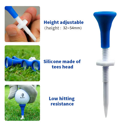 Adjustable Height Blue Plastic Golf Tees