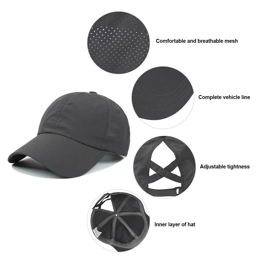 Adjustable Ponytail Tennis Hat for Women