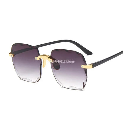 Designer Rimless Square Sunglasses for Women