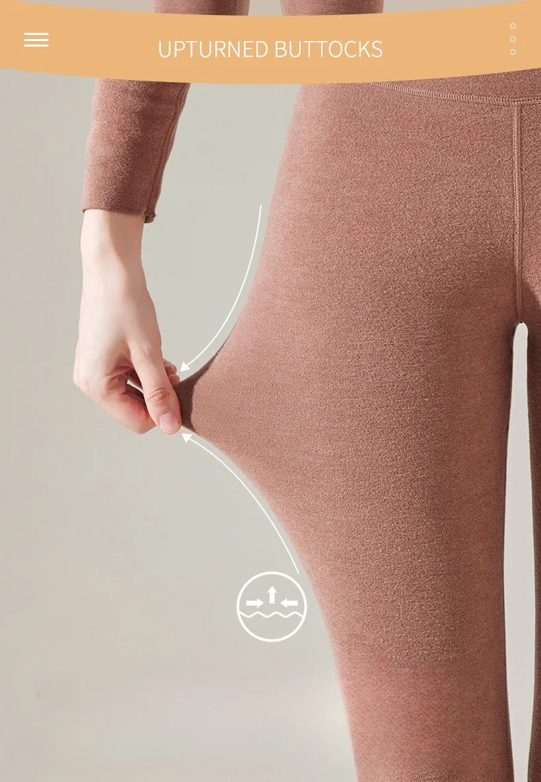 Leggings d'automne chauds rembourrés taille haute en velours