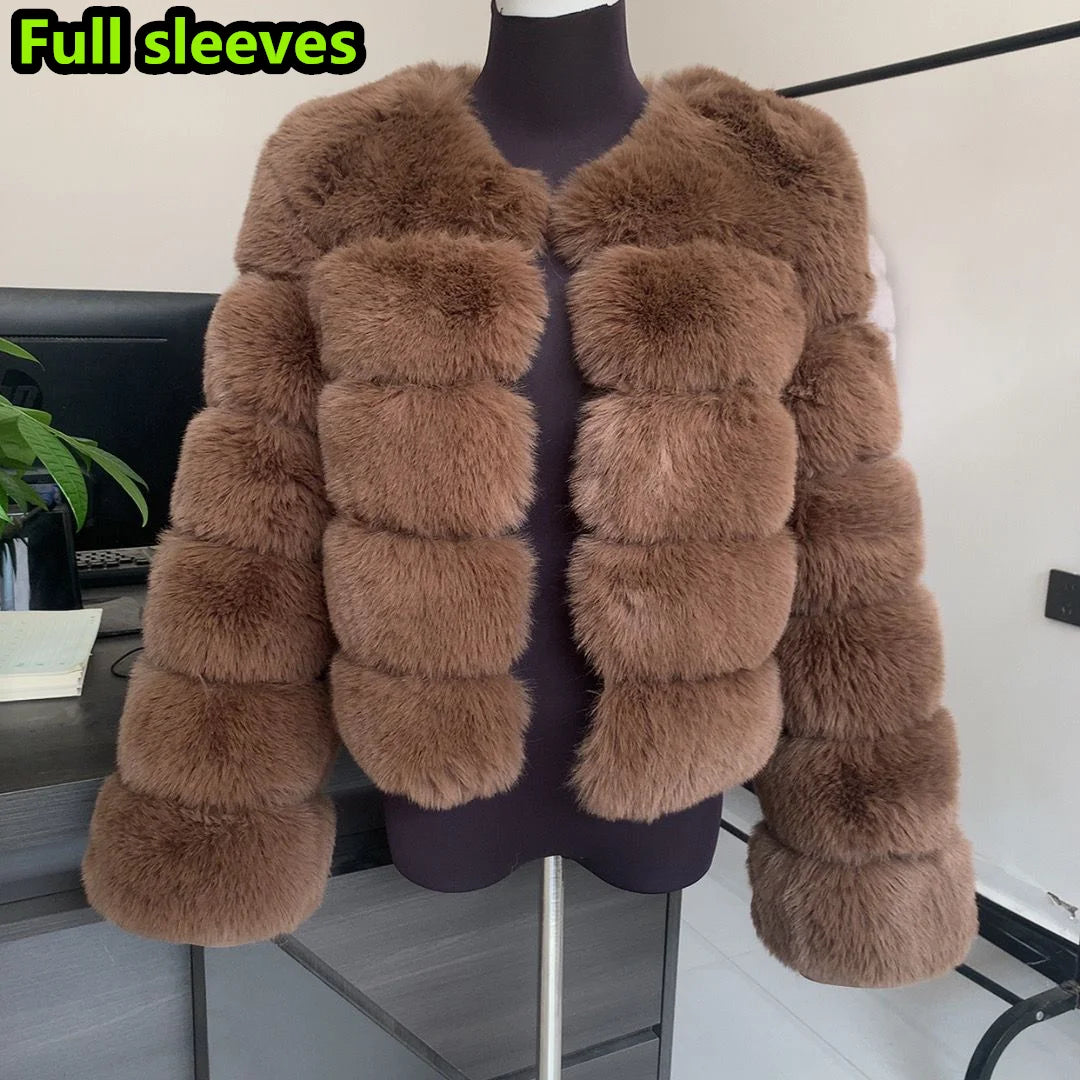 Luxurious Faux Fox Fur Fluffy Jacket