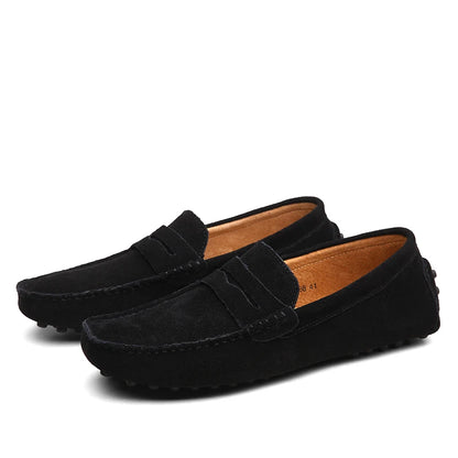 Hochwertige Wildleder-Freizeitschuhe für Herren, leichte, rutschfeste Herren-Fahrschuhe, Slip-On-Flats, Halbschuhe, Lederschuhe, 10 Farben, Größe 38–49