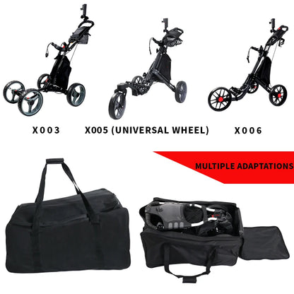 Collapsible Golf Push Cart Bag with Extra-Large Capacity