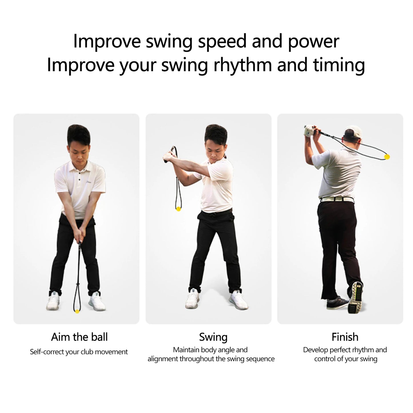 Accessoire de corde d'entraînement d'entraîneur de Swing de Golf réglable