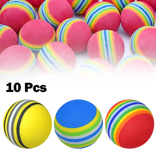 10x Rainbow Foam Golf Swing Training Balls