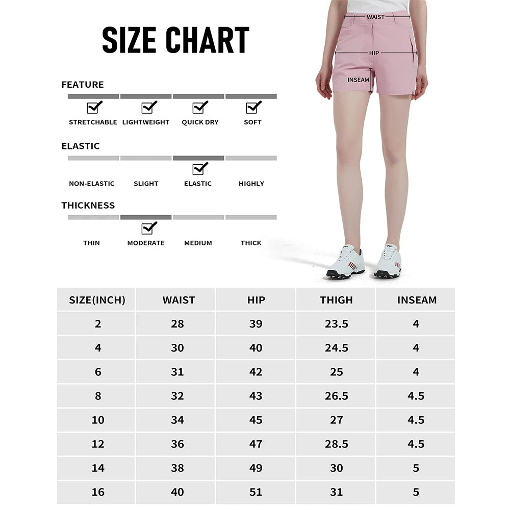 Women's Lightweight Quick Dry Golf Shorts