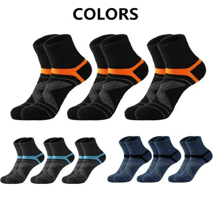 3 Pairs High Quality Men Socks-  Black Sports Socks