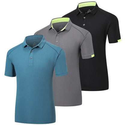Chemise de golf respirante à manches courtes pour hommes à séchage rapide