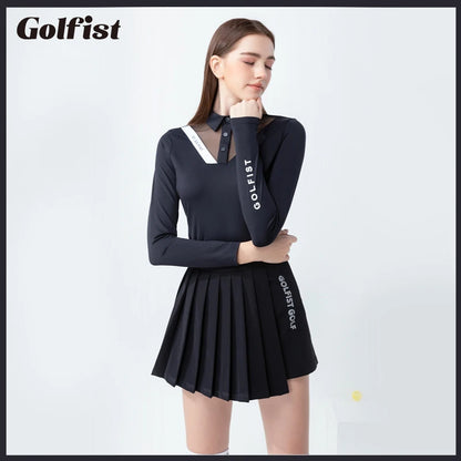 Mini-jupe de golf taille haute élégante pour femmes