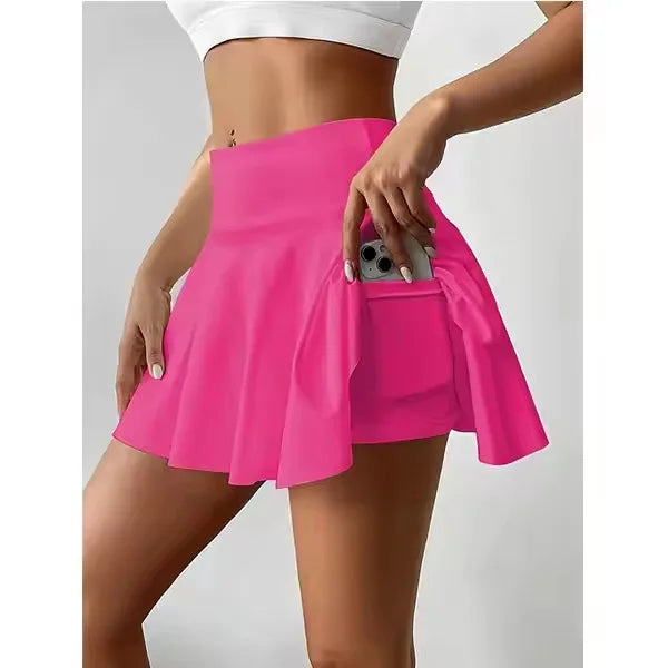 Tennis-Skort mit hoher Taille für Yoga, Golf, Fitness