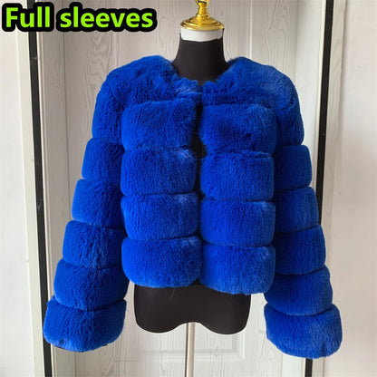 Luxurious Faux Fox Fur Fluffy Jacket