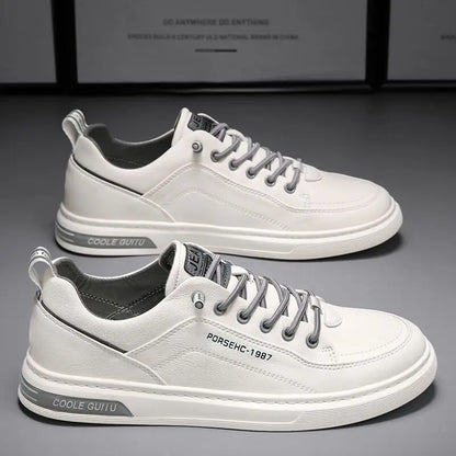 Breathable White Tennis Shoes for Men - Casual Skate