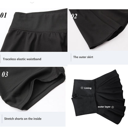 High Waist Tennis Skort: Yoga, Golf, Fitness