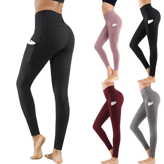 Elastic High-Waist Yoga Pants for Women's