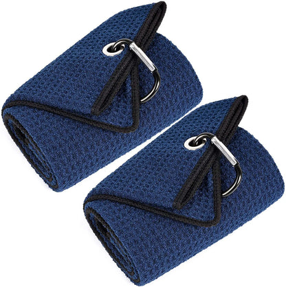 Cotton Waffle Golf Towel With Carabiner