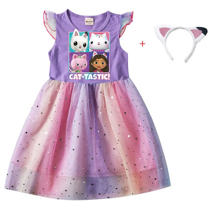 Cartoon Gabby Cats Baby Girl Dresses