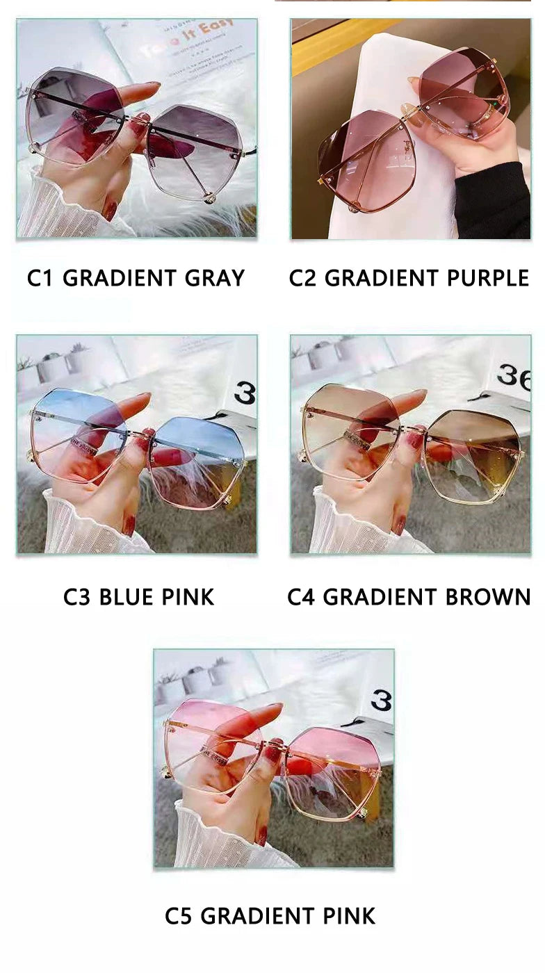 Designer Gradient Round Sunglasses