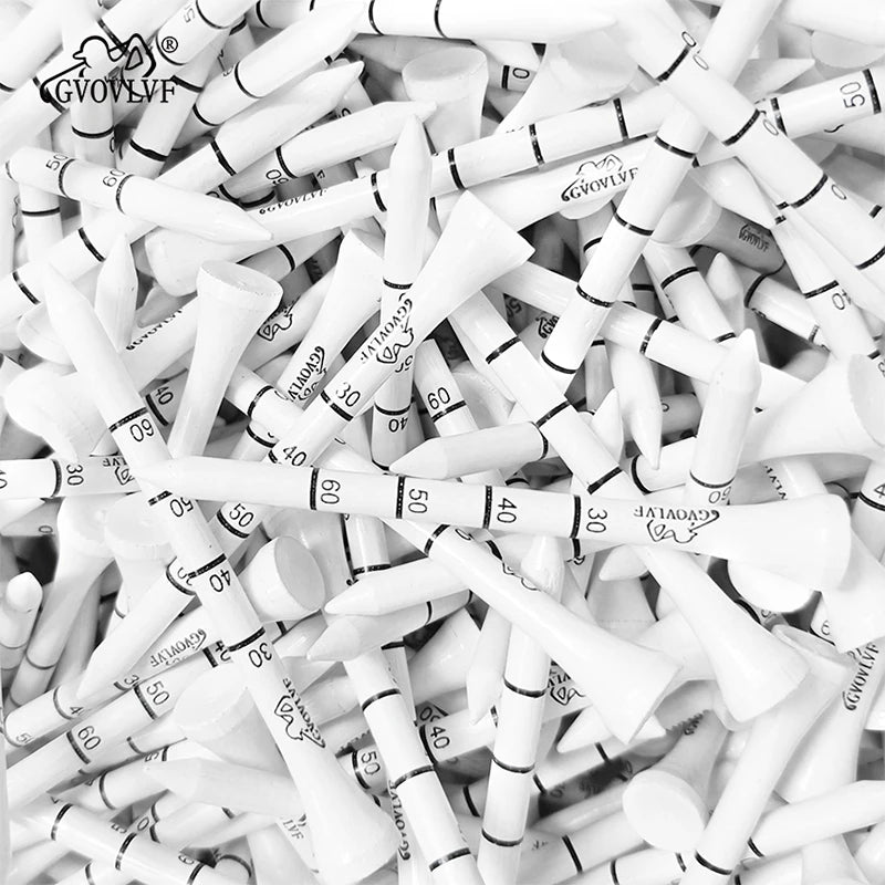 50 Pieces Bamboo Golf Degree Scale White Golf Tees