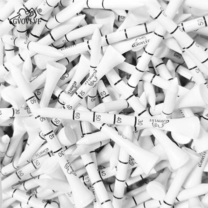 50 Pieces Bamboo Golf Degree Scale White Golf Tees