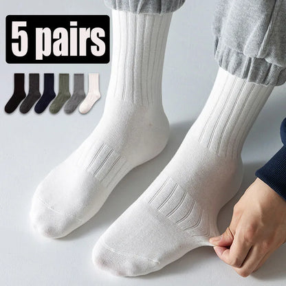 Chaussettes respirantes de couleur unie pour hommes