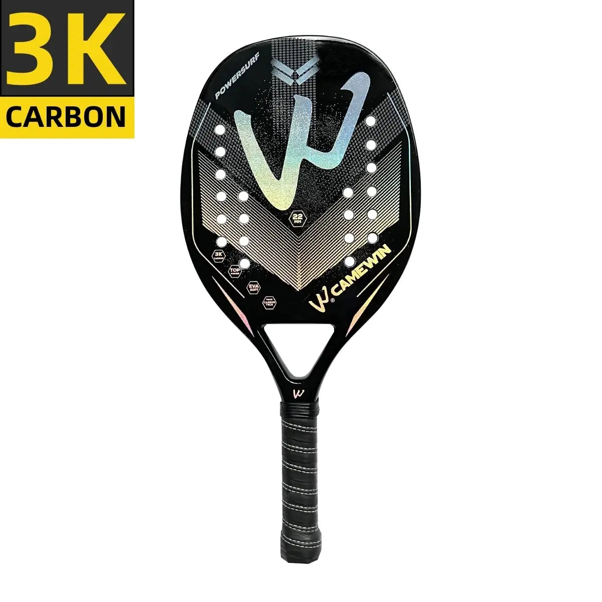 Camewin 3K Holografisches Beach-Tennis-Schläger-Set