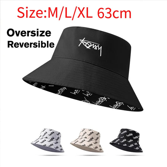 Reversible Big Head Bucket Hat for Summer