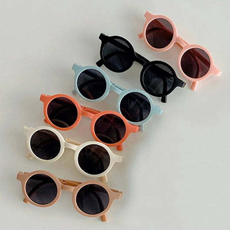 Foldable Round Kids Sunglasses for Children