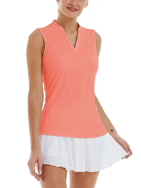 Slim Fit Golf-T-Shirt mit V-Ausschnitt für Damen