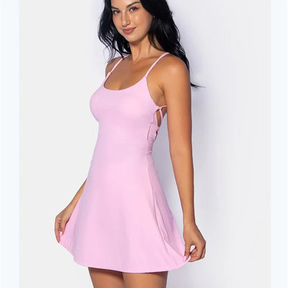 Robe de tennis dos sexy à séchage rapide