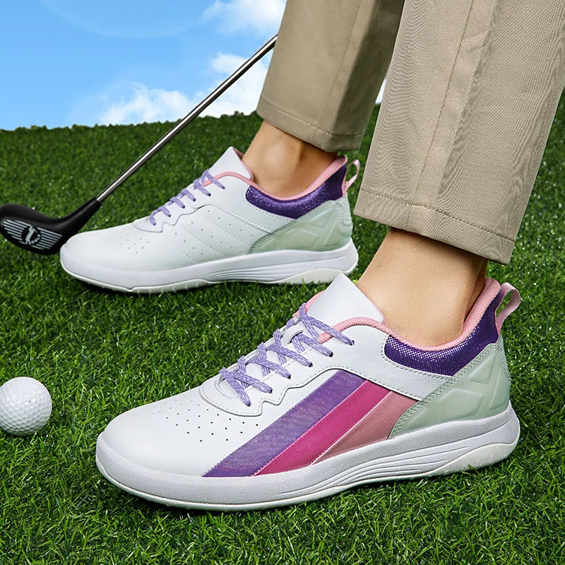 Chaussures de golf imperméables et vibrantes avec pointes antidérapantes