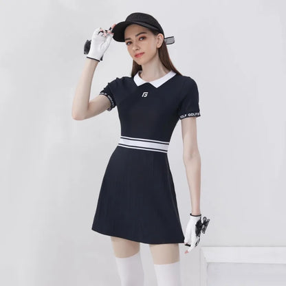 Robe de golf à taille tricotée pour femmes