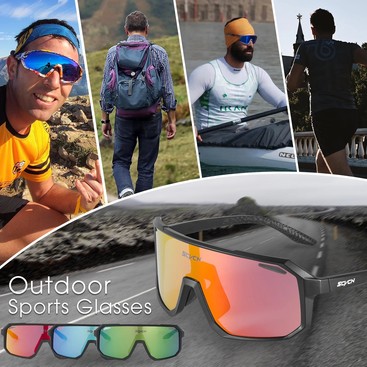 Multi-Color UV400 Cycling Sunglasses - Sports Eyewear for Men and Women