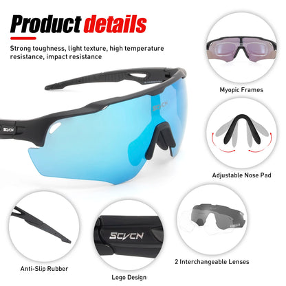 Lunettes de soleil de cyclisme polarisées photochromiques UV400 - Protection pour hommes et femmes