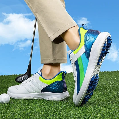 Chaussures de golf imperméables et vibrantes avec pointes antidérapantes