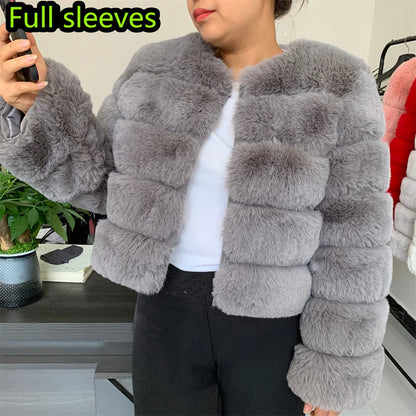 Luxurious Faux Fox Fur Fluffy Jacket