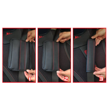 PU Leather Car Seat Belt Shoulder Cover - Breathable Padding