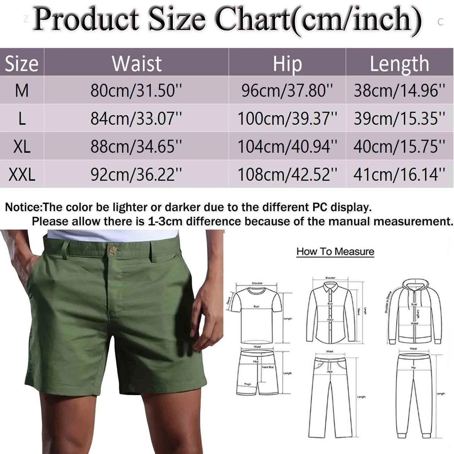 Men's Spring Summer Solid Linen Shorts